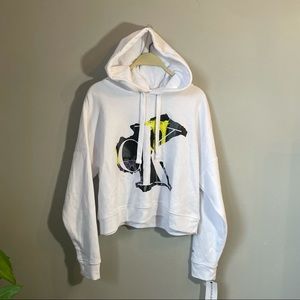 calvin klein brand nee white jacket pull over hoodie size S brand new